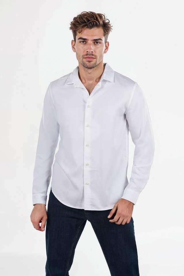 Solid-Lyocell-Regular-Fit-Men-s-Casual-Wear-Shirt