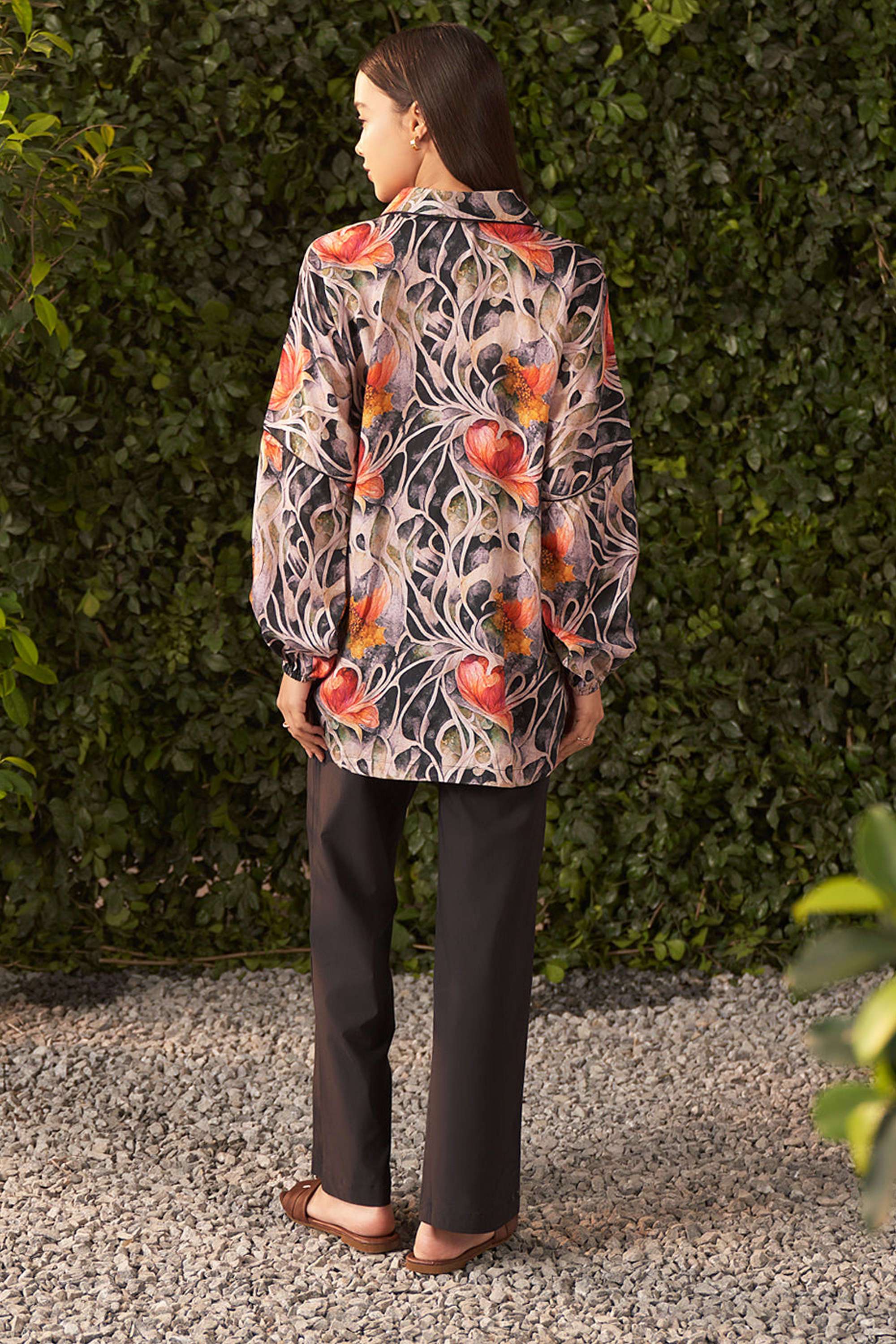 Printed-Blended-Fabric-Round-Neck-Women-s-Festive-Wear-Tunic