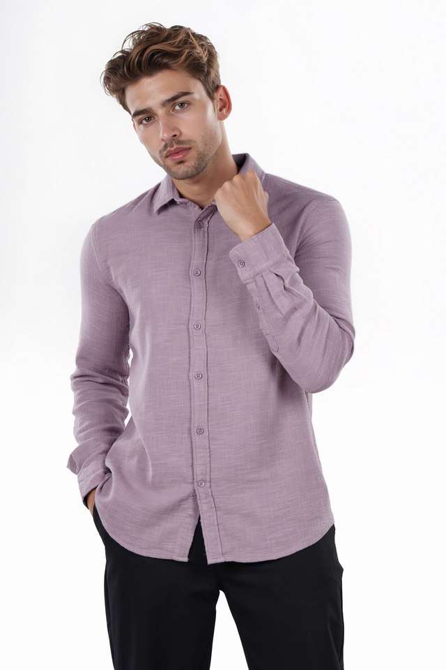 Solid-Cotton-Regular-Fit-Men-s-Casual-Wear-Shirt