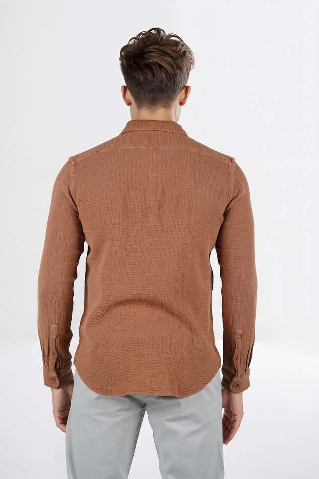 Solid-Cotton-Regular-Fit-Men-s-Casual-Wear-Shirt