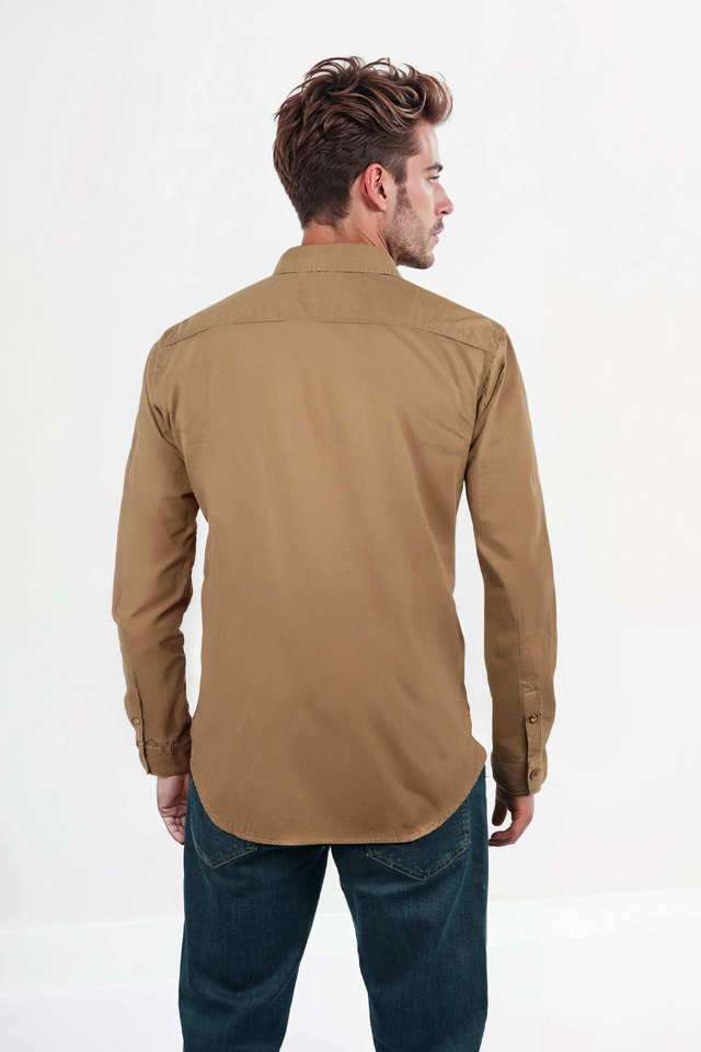 Solid-Cotton-Regular-Fit-Men-s-Casual-Wear-Shirt