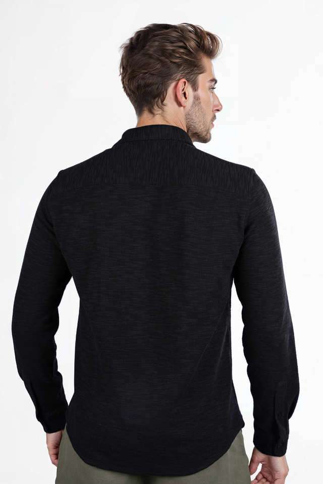 Solid-Cotton-Blend-Regular-Fit-Men-s-Casual-Wear-Shirt