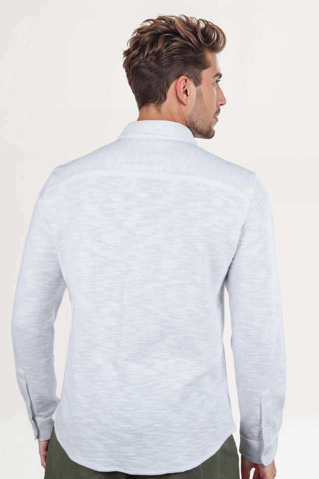 Solid-Cotton-Blend-Regular-Fit-Men-s-Casual-Wear-Shirt