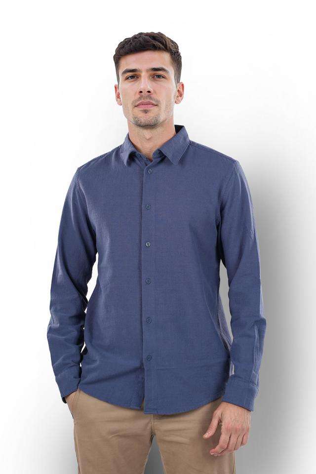 Solid-Cotton-Regular-Fit-Men-s-Casual-Shirt