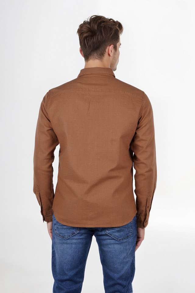 Solid-Cotton-Regular-Fit-Men-s-Casual-Wear-Shirt