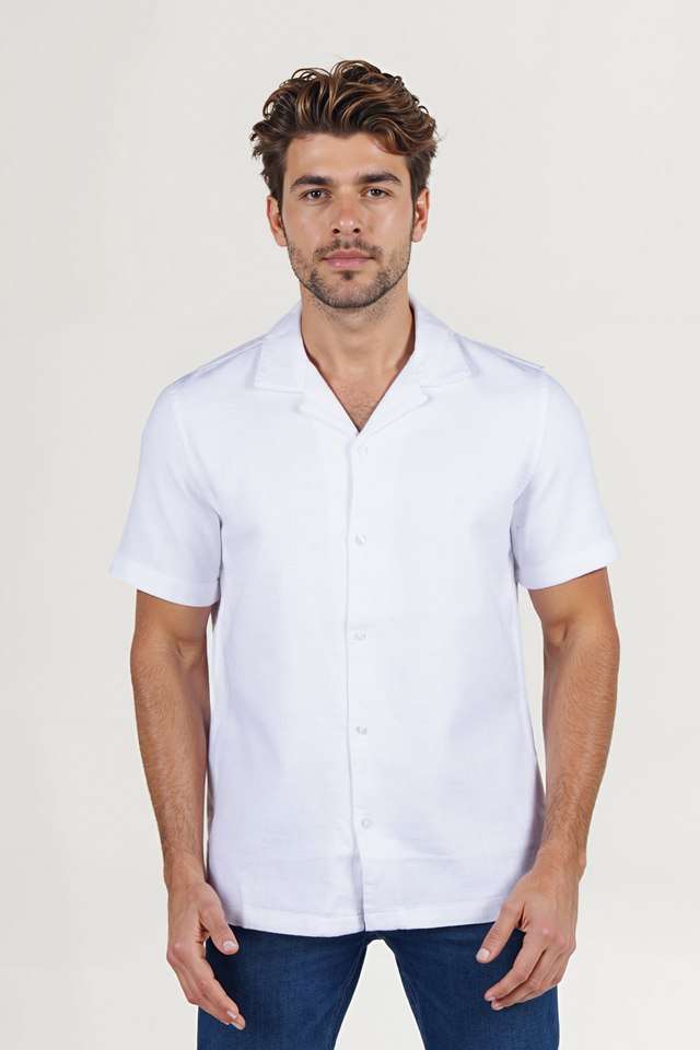 Solid-Cotton-Regular-Fit-Men-s-Casual-Wear-Shirt