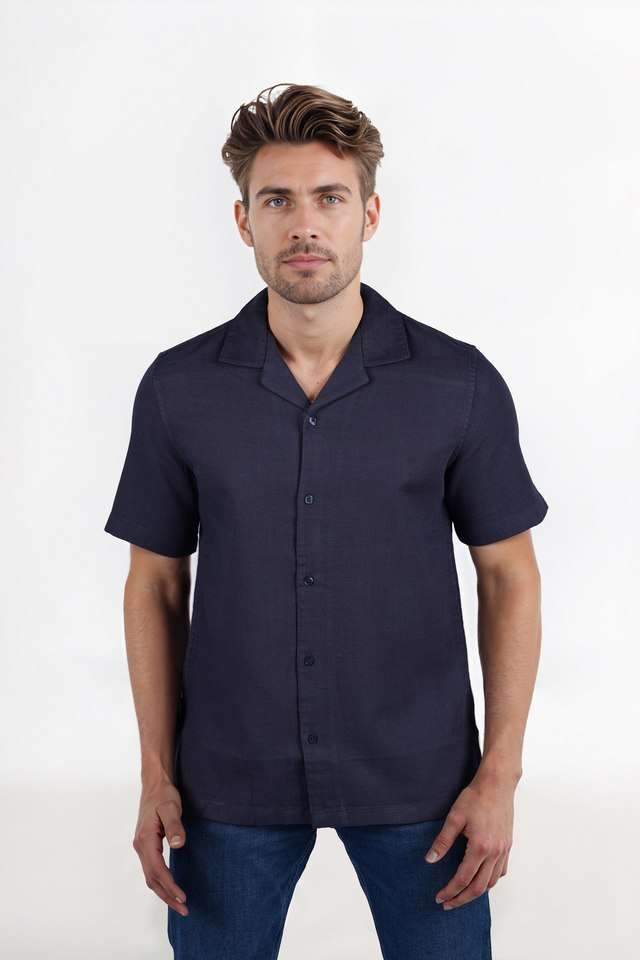 Solid-Cotton-Regular-Fit-Men-s-Casual-Wear-Shirt