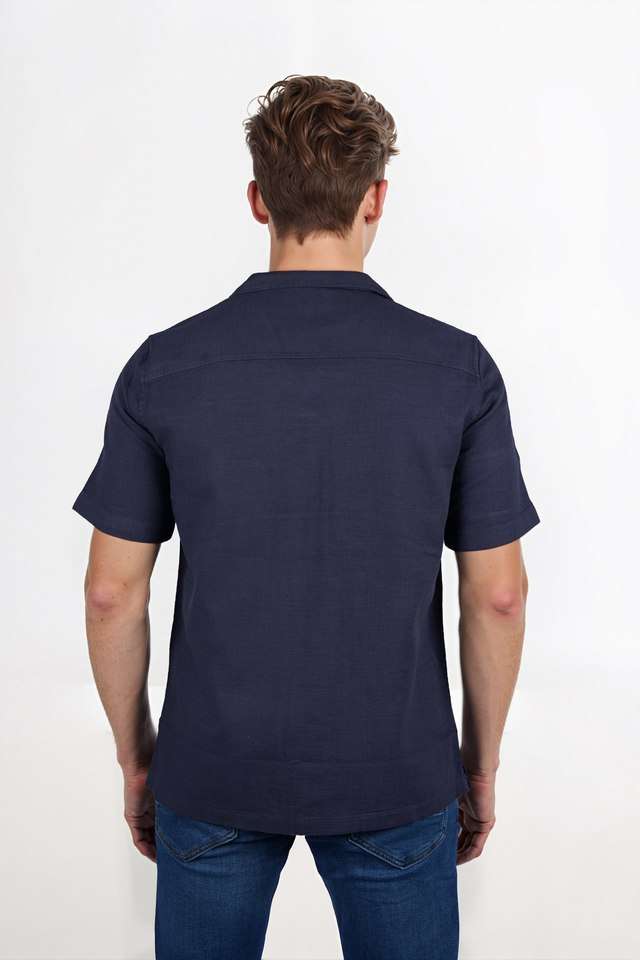 Solid-Cotton-Regular-Fit-Men-s-Casual-Wear-Shirt