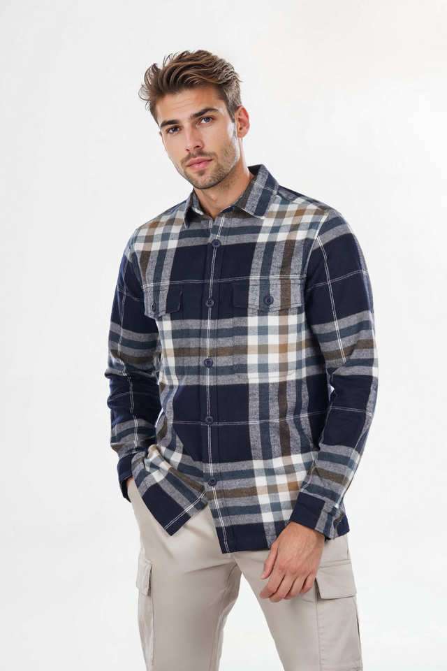Checks-Cotton-Regular-Fit-Men-s-Casual-Wear-Shirt