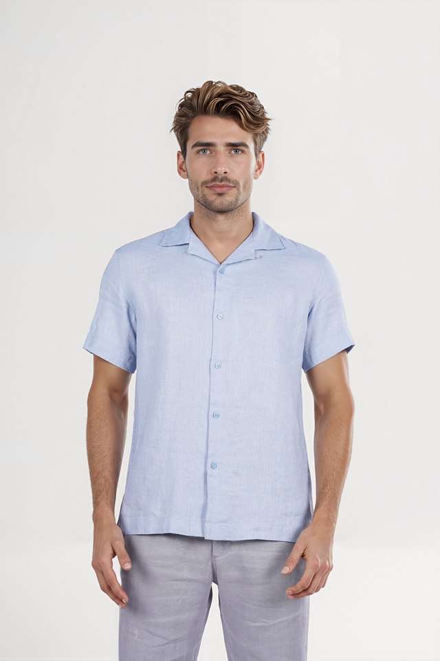 Solid-Linen-Regular-Fit-Men-s-Casual-Wear-Shirt