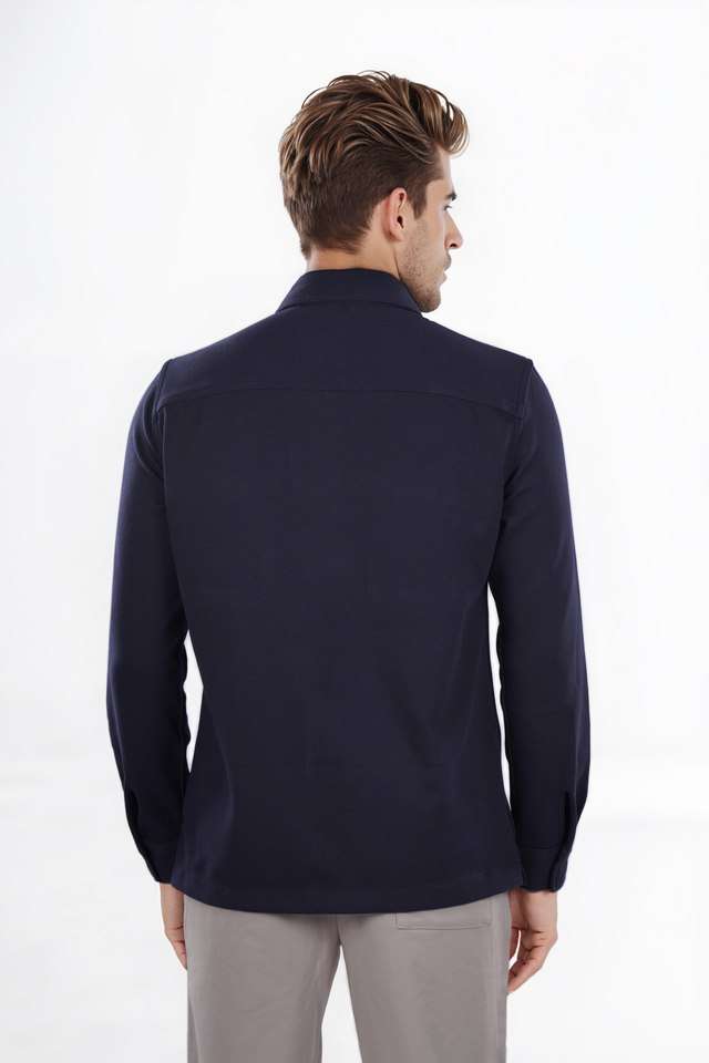 Solid-Polyester-Blend-Regular-Fit-Men-s-Casual-Wear-Shirt