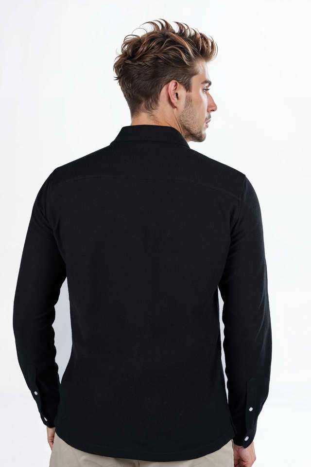 Solid-Cotton-Blend-Regular-Fit-Men-s-Casual-Wear-Shirt