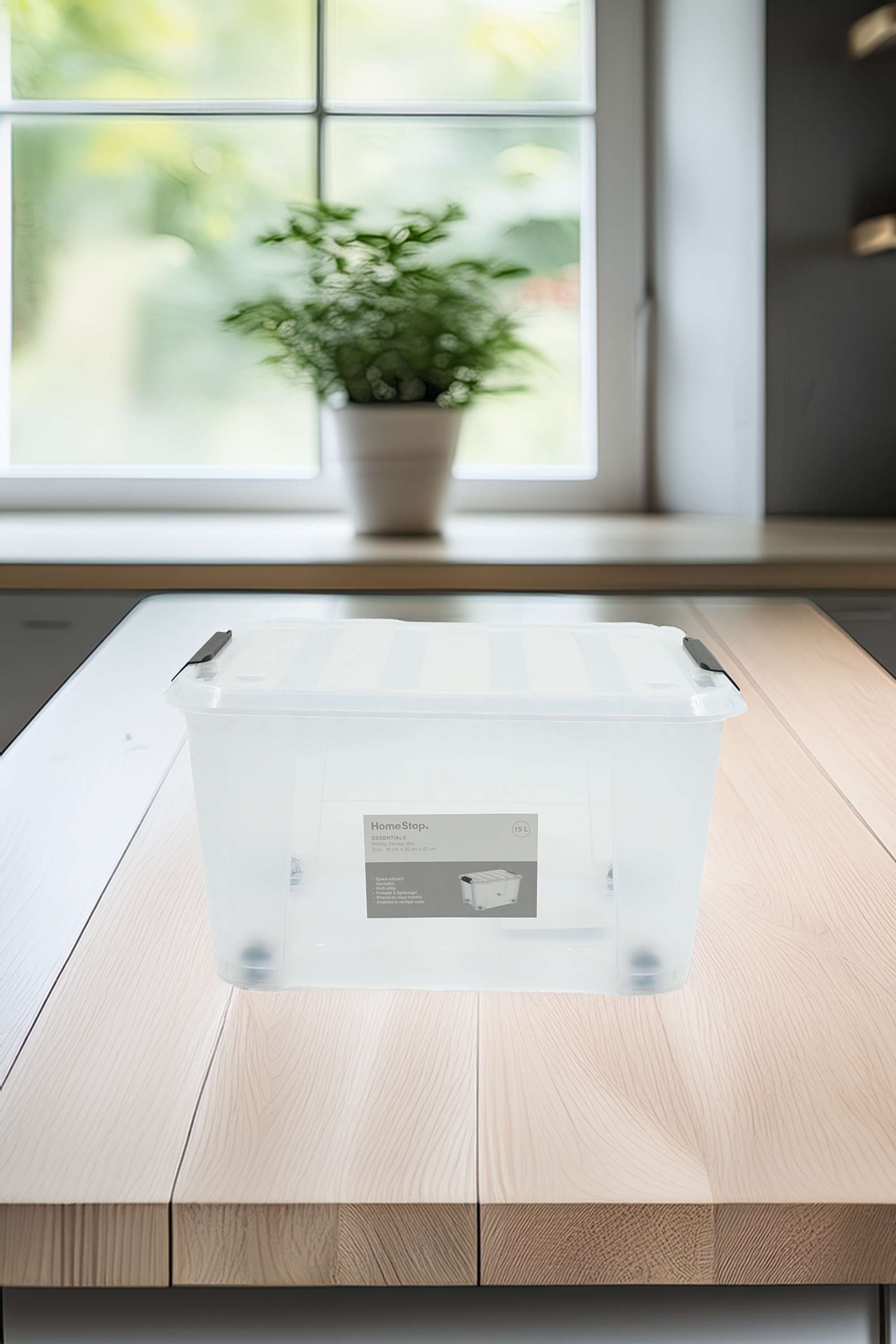 Essentials-Clear-Rolling-Box-15L