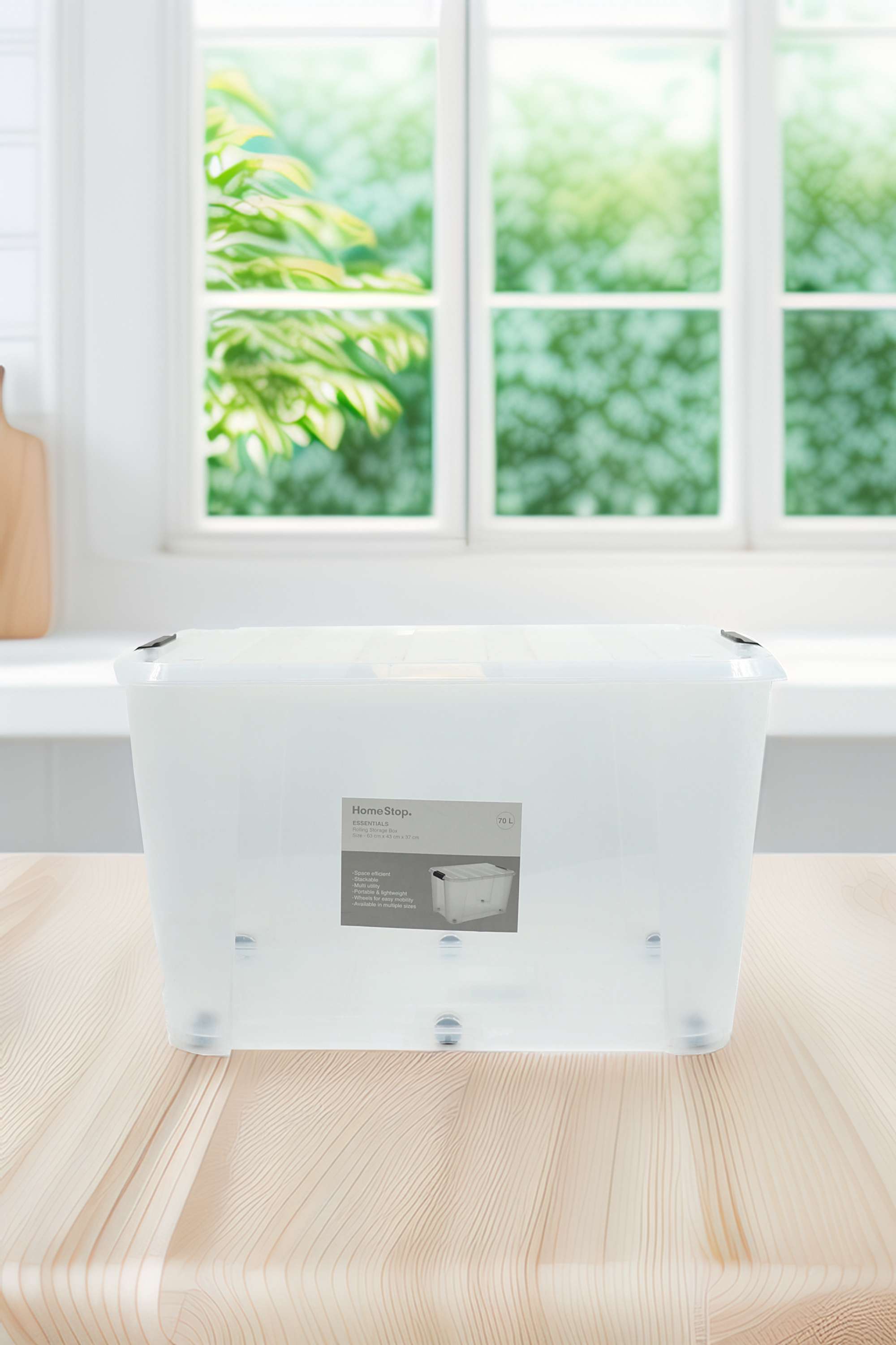 Essentials-Clear-Rolling-Box-70L