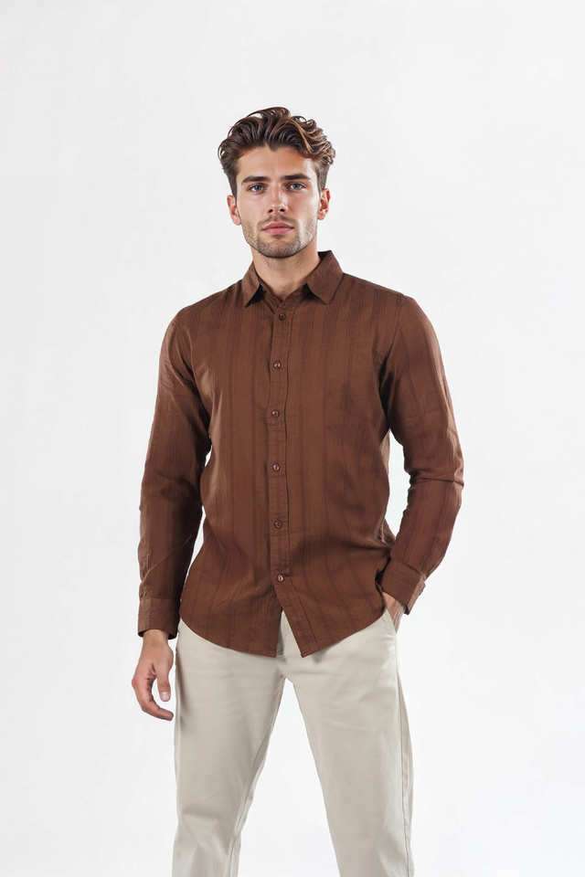 Solid-Cotton-Regular-Fit-Men-s-Casual-Wear-Shirt