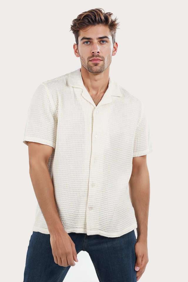 Solid-Cotton-Regular-Fit-Men-s-Casual-Wear-Shirt