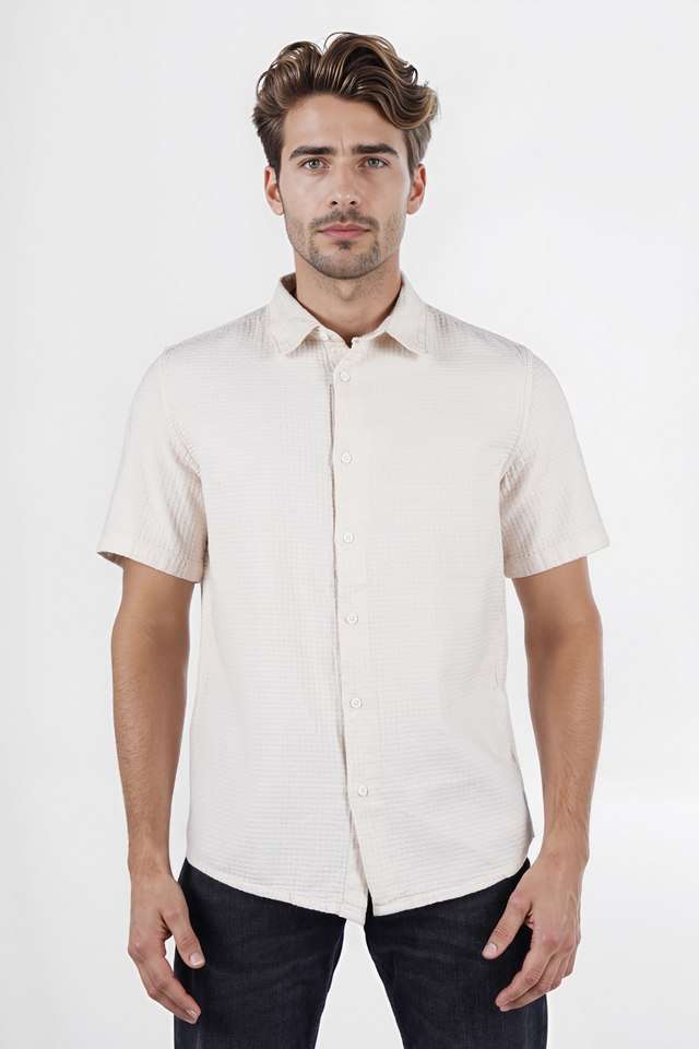 Solid-Cotton-Regular-Fit-Men-s-Casual-Wear-Shirt
