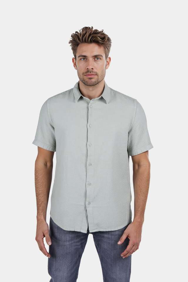 Solid-Cotton-Regular-Fit-Men-s-Casual-Wear-Shirt