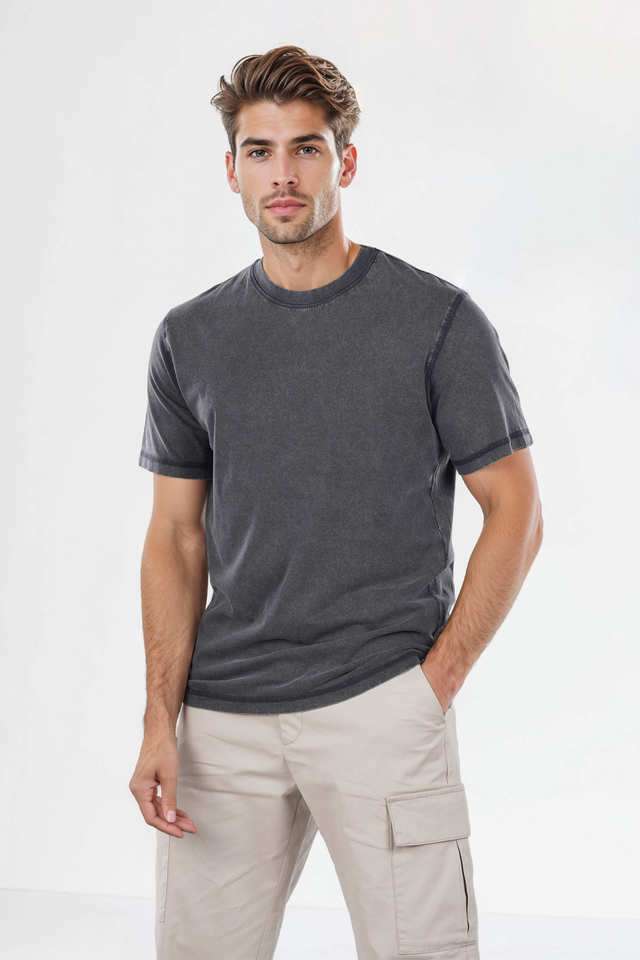 Solid-Cotton-Round-Neck-Men-s-T-Shirt