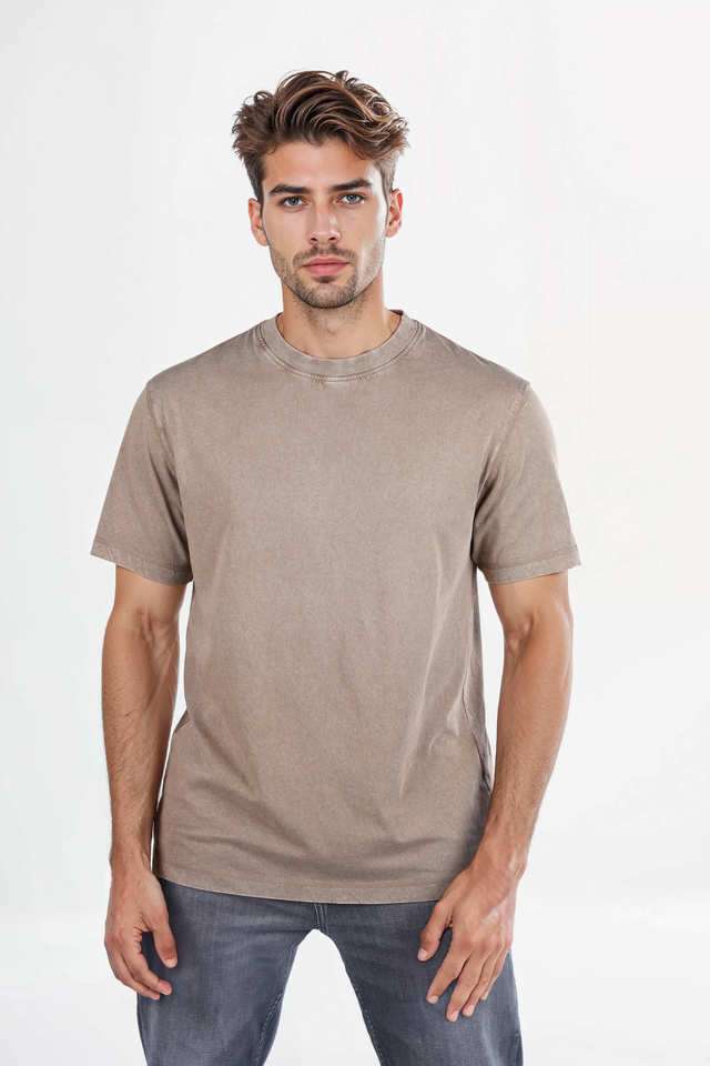 Solid-Cotton-Relaxed-Fit-Men-T-Shirt
