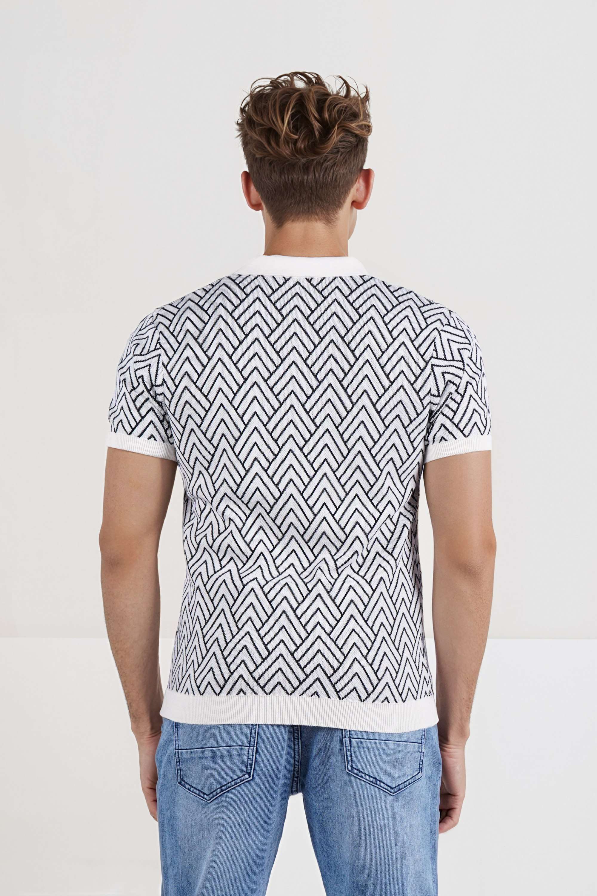 Geometric-Print-Cotton-Polo-Men-s-T-Shirt