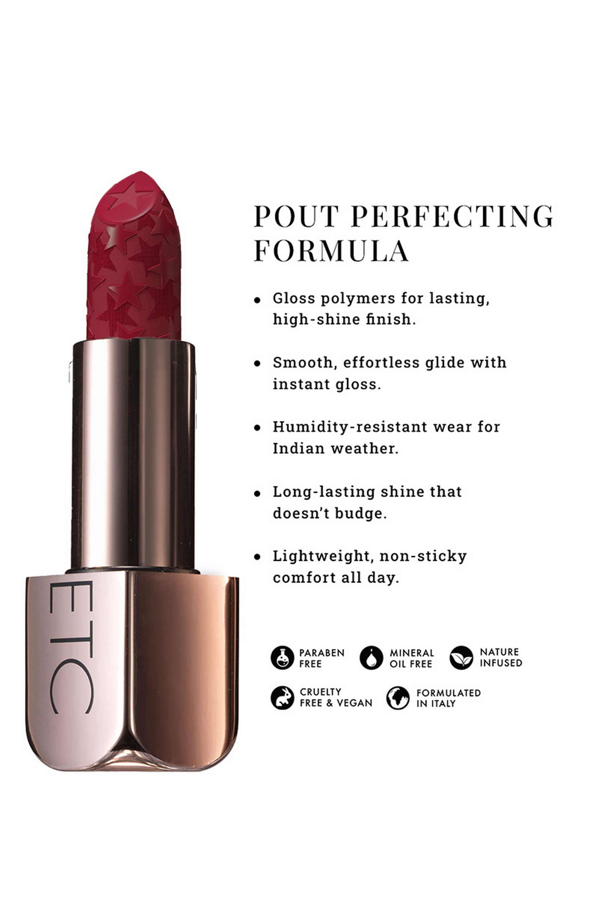 Pout -Perfect -Etc-Moisture-Shine-Lipstick---Cherry-on-top -4-gm