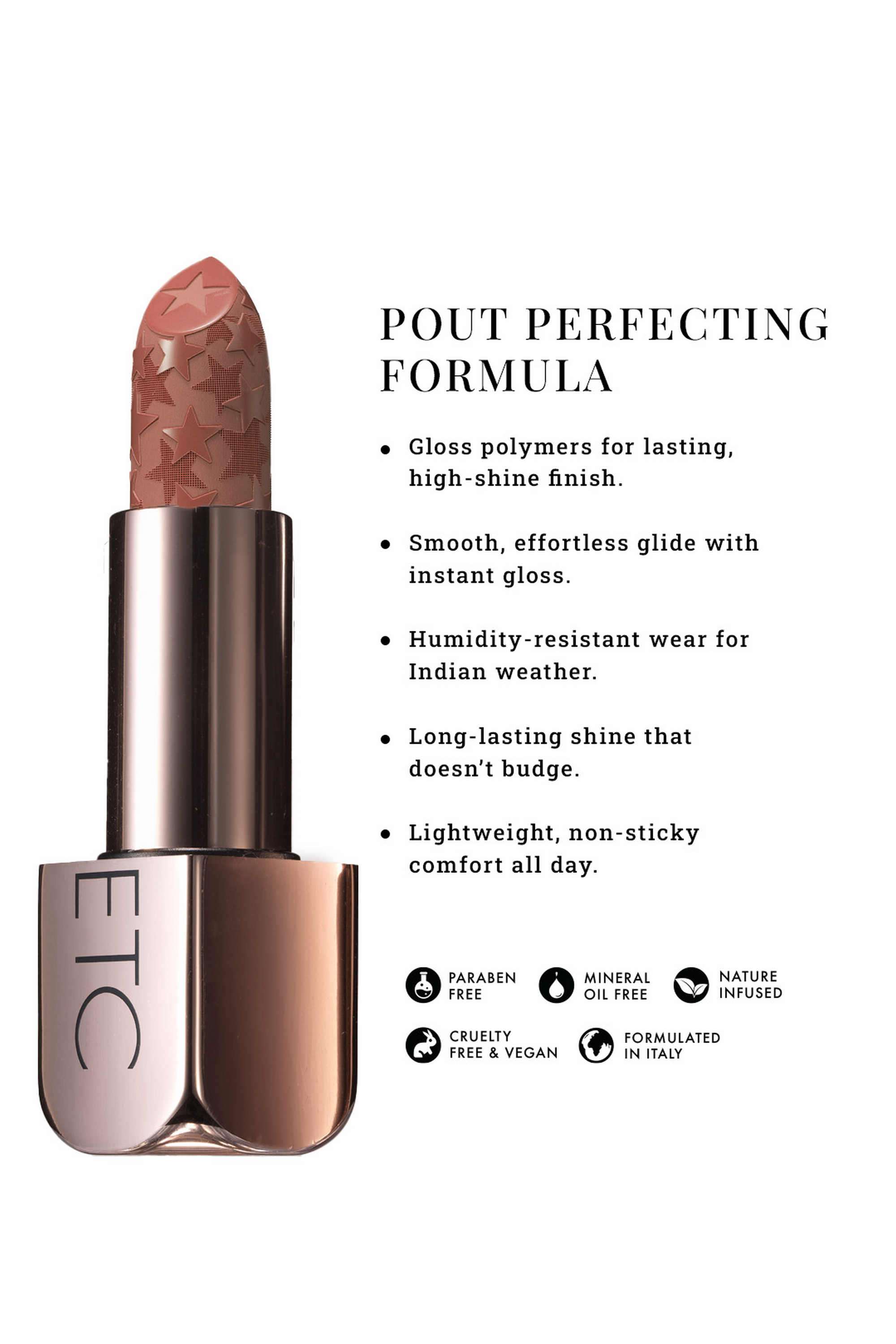 Pout -Perfect -Etc-Moisture-Shine-Lipstick---Golden-Hour -4-gm