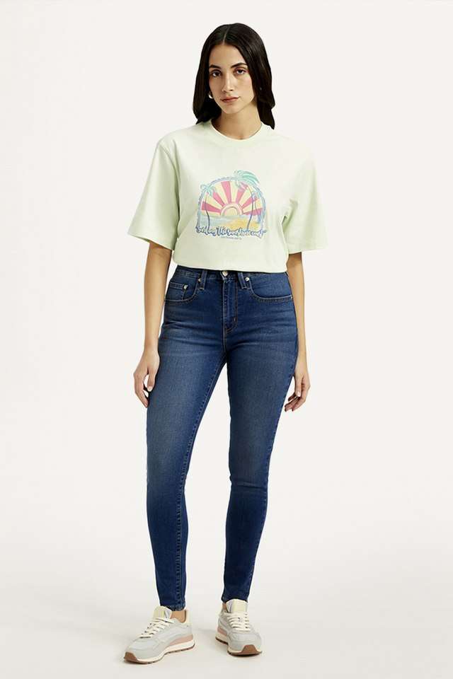 High-Rise-Blended-Fabric-Skinny-Fit-Women-s-Jeans