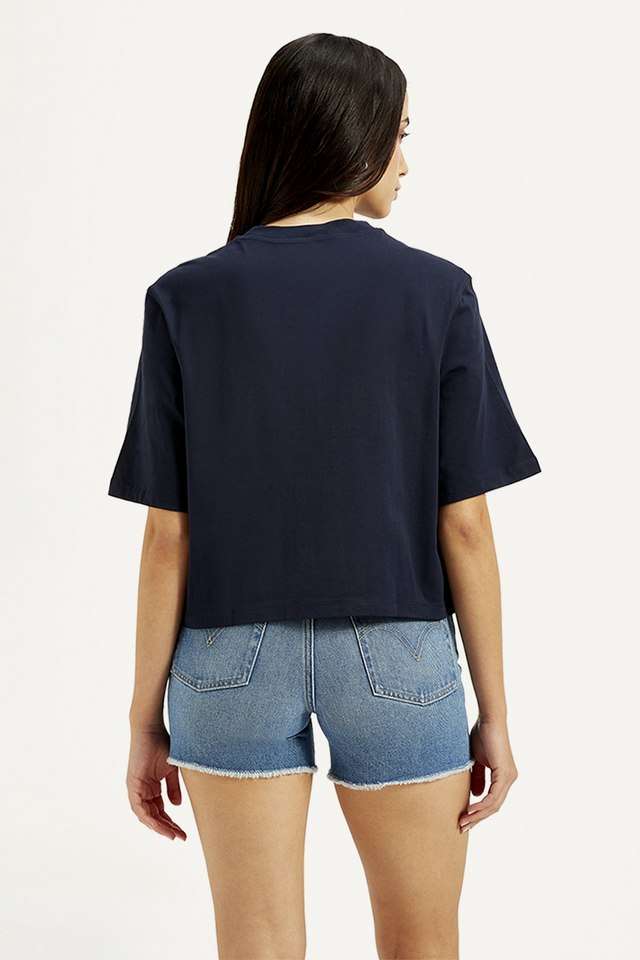 Graphic-Print-Blended-Fabric-Relaxed-Fit-Women-s-T-Shirt