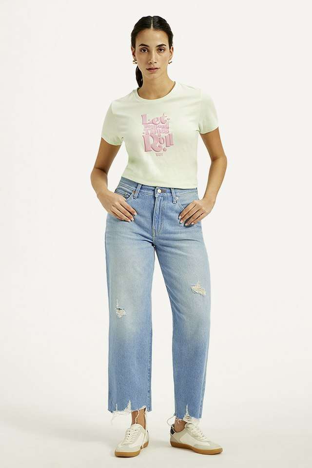 Mid-Rise-Blended-Fabric-Relaxed-Fit-Women-s-Jeans