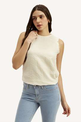 Textured-Cotton-Round-Neck-Women-s-Top