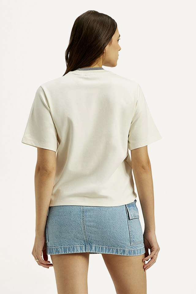 Solid-Blended-Fabric-Regular-Fit-Women-s-T-Shirt