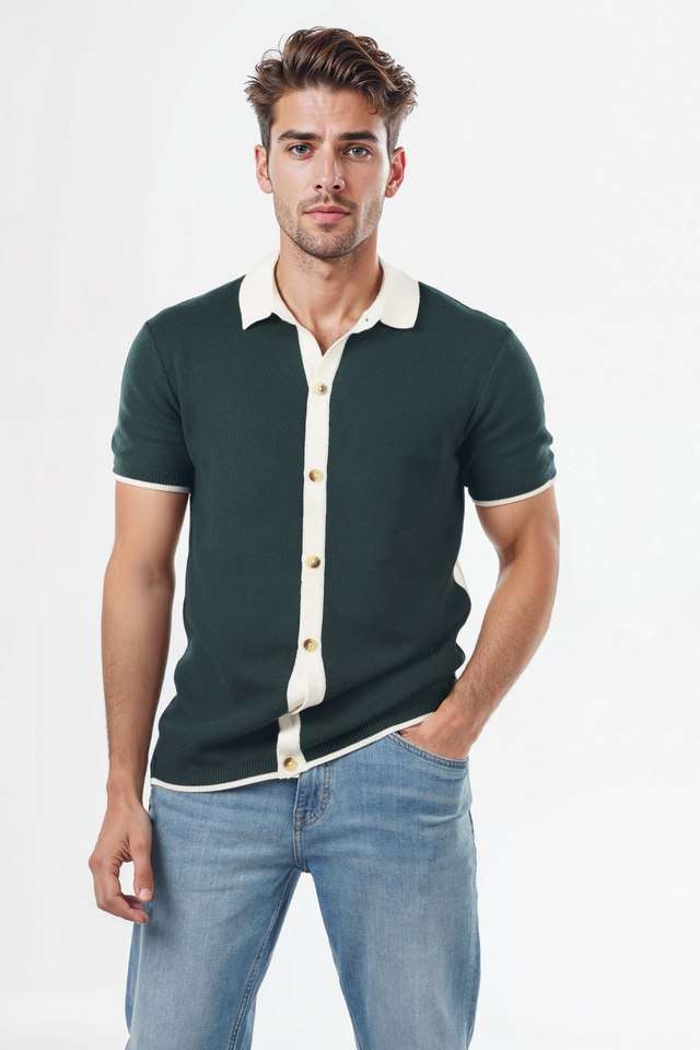 Textured-Cotton-Polo-Men-s-T-Shirt