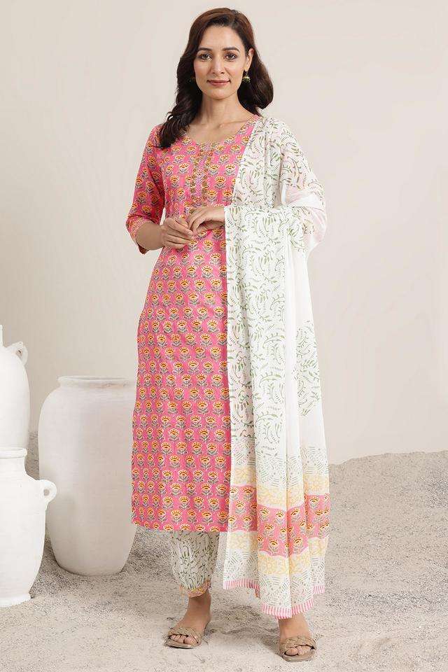 Printed-Calf-Length-Cotton-Woven-Women-s-Kurta-Set