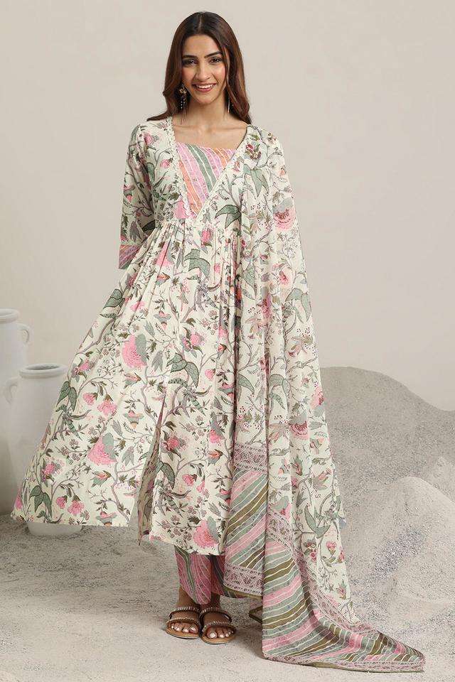 Printed-Calf-Length-Cotton-Woven-Women-s-Kurta-Set