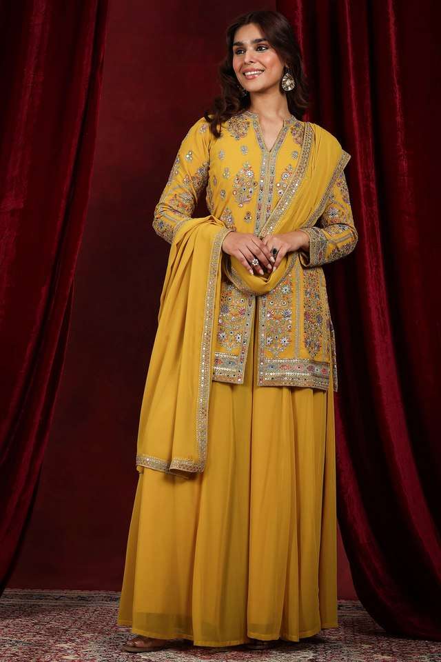 Embroidered-Georgette-Straight-Fit-Women-s-Kurta-Set