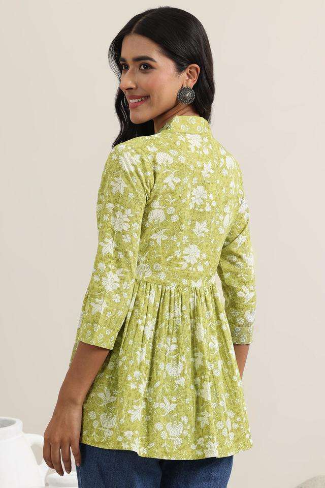 Printed-Cotton-V-Neck-Women-s-Casual-Wear-Kurti