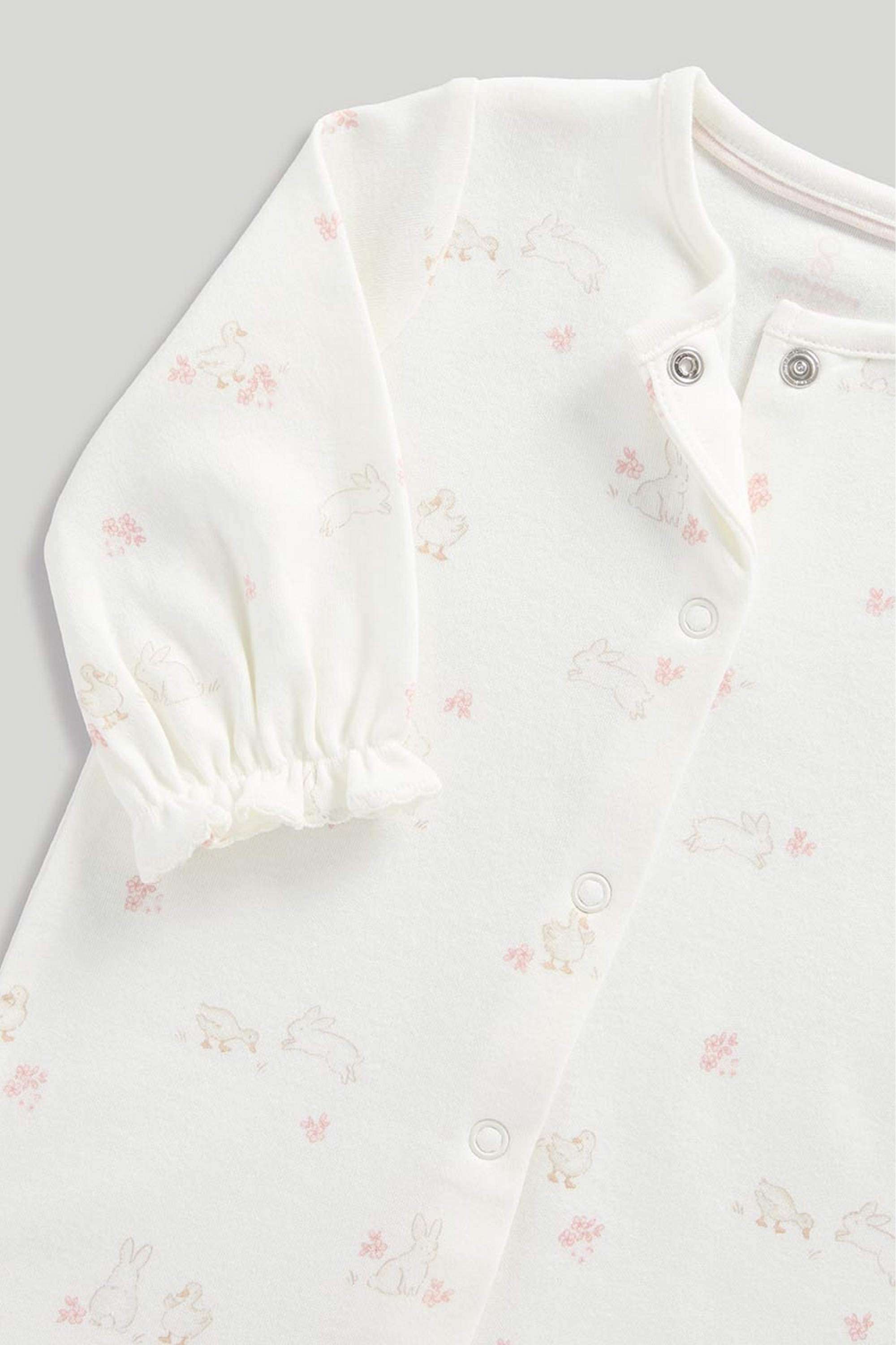 Embroidered-Cotton-Full-Length-Infant-Girls-Sleepsuit -Bosysuit-and-Bib-3-Piece-Gift-Set