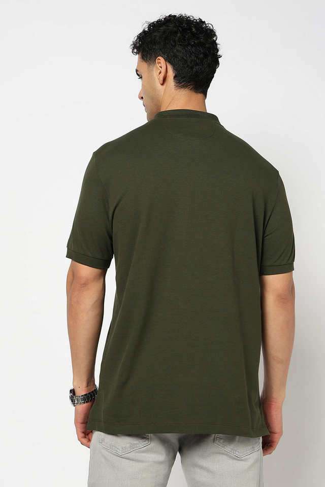 Solid-Cotton-Blend-Polo-Men-s-T-Shirt