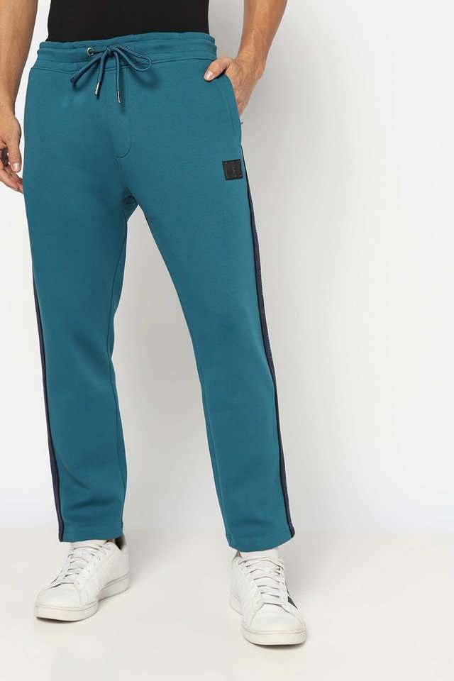 Solid-Cotton-Blend-Regular-Fit-Men-s-Track-Pants
