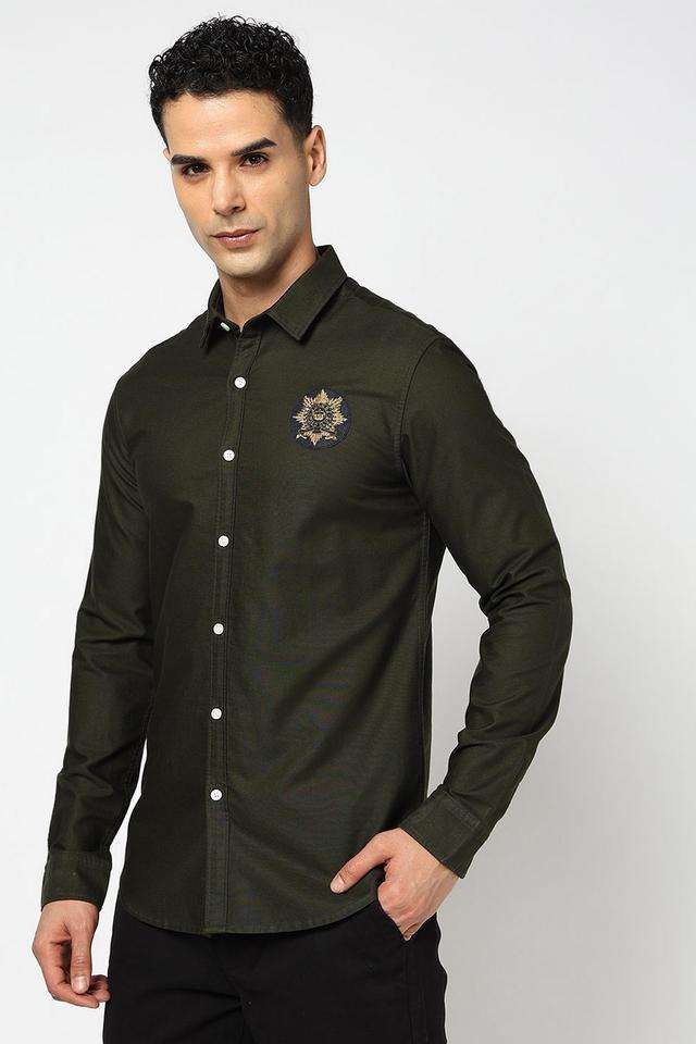 Solid-Cotton-Slim-Fit-Men-s-Casual-Wear-Shirt