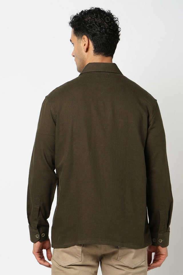 Solid-Blended-Fabric-Regular-Fit-Men-s-Casual-Wear-Shirt