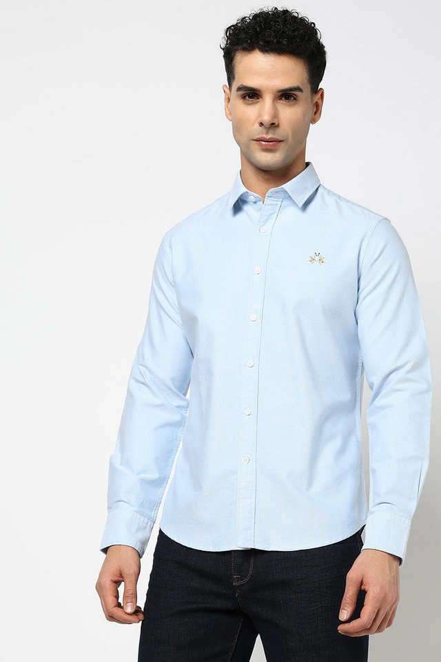 Solid-Cotton-Regular-Fit-Men-s-Casual-Wear-Shirt