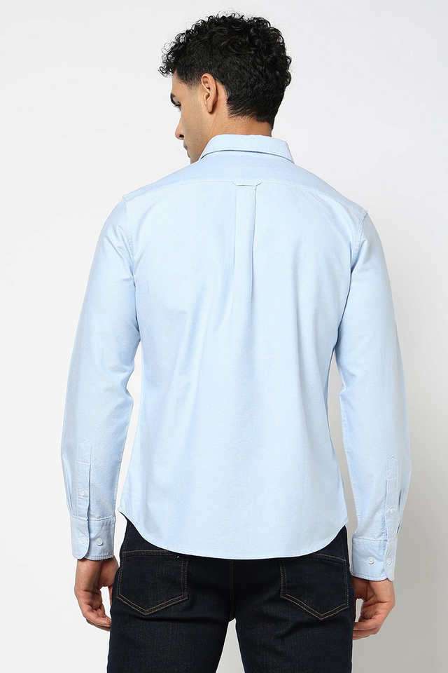 Solid-Cotton-Regular-Fit-Men-s-Casual-Wear-Shirt