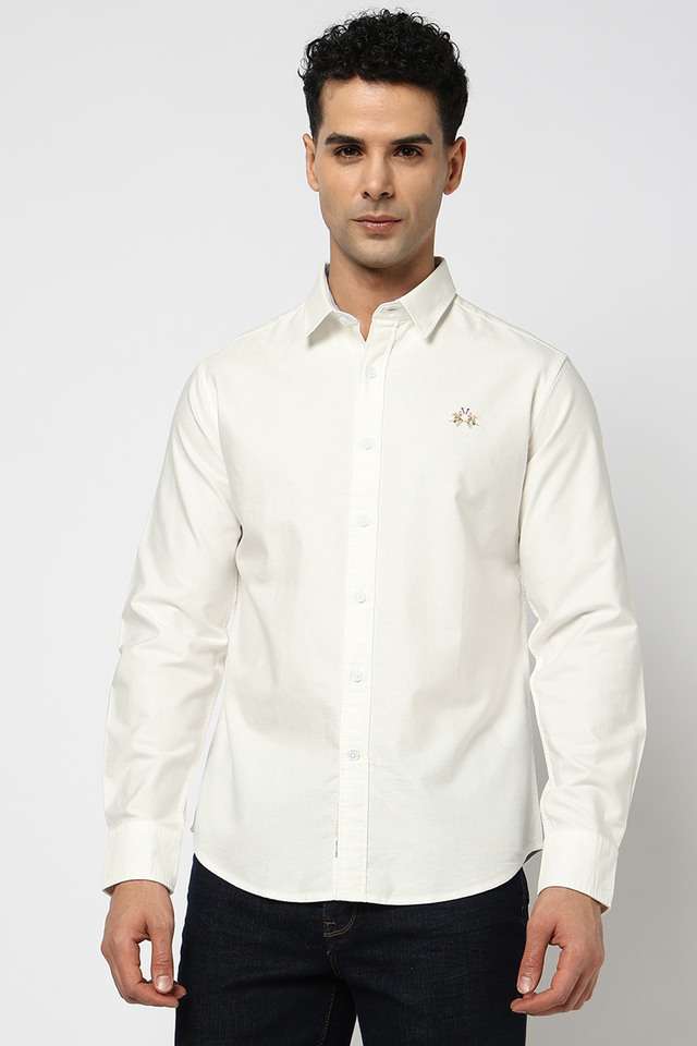 Solid-Cotton-Regular-Fit-Men-s-Casual-Wear-Shirt