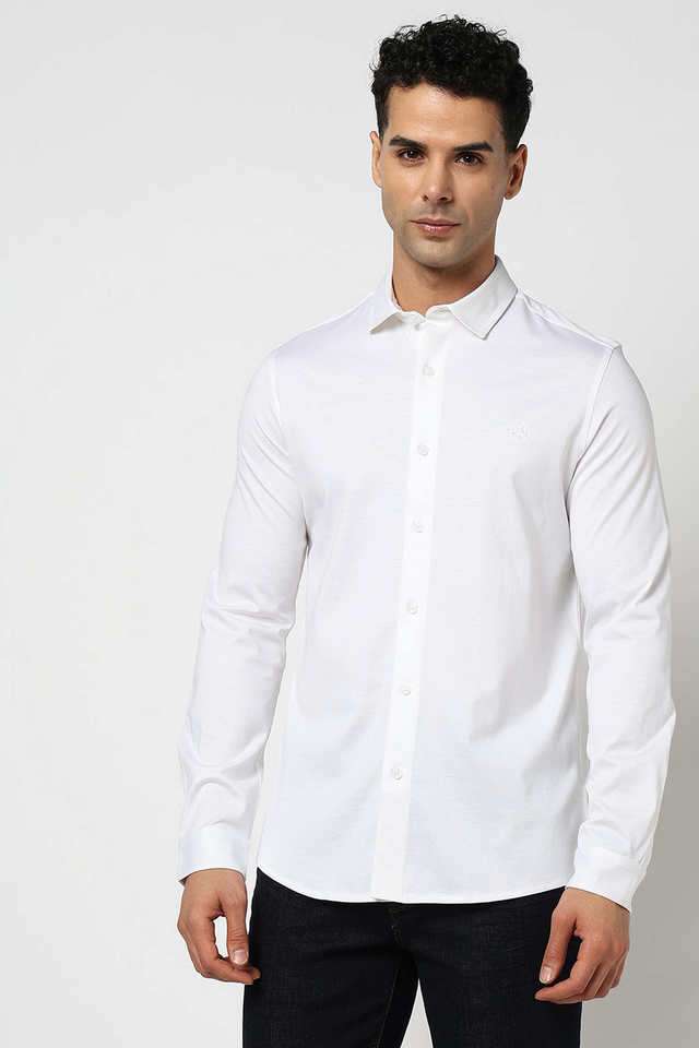 Solid-Cotton-Blend-Slim-Fit-Men-s-Casual-Wear-Shirt
