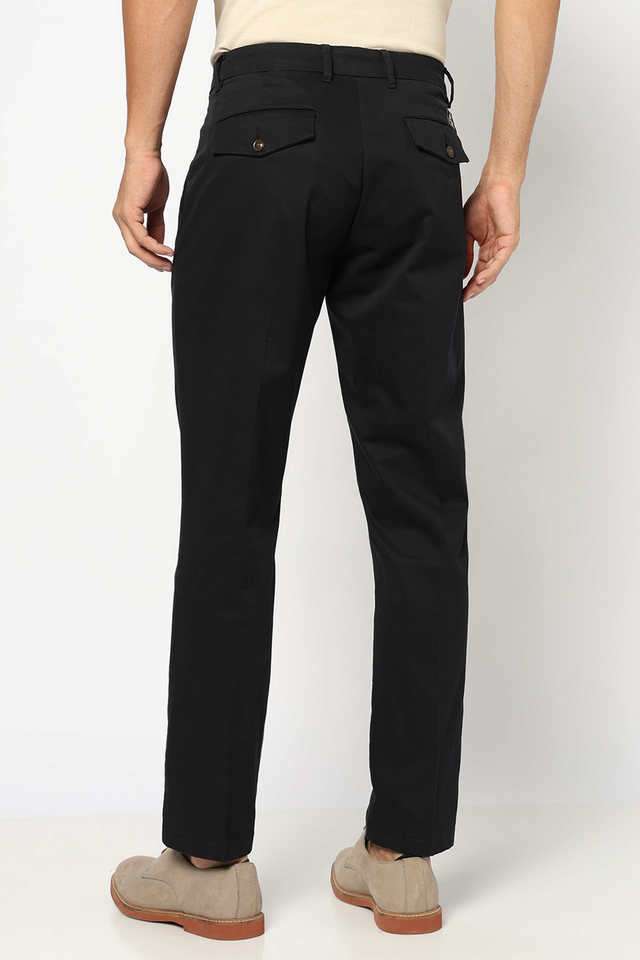 Solid-Cotton-Blend-Slim-Fit-Men-s-Casual-Wear-Trousers