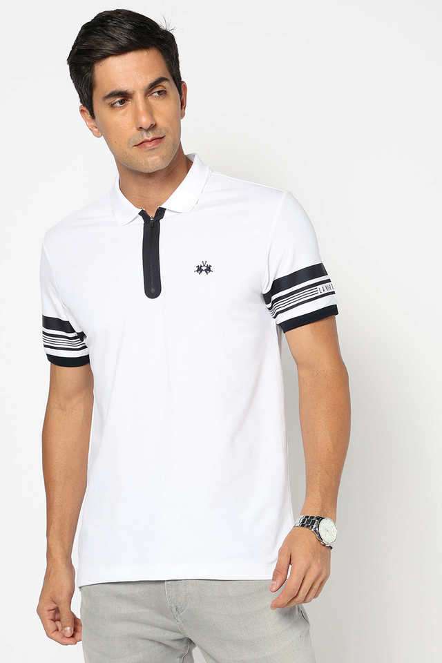 Solid-Cotton-Blend-Polo-Men-s-T-Shirt