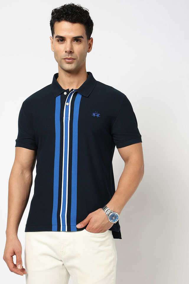 Stripes-Cotton-Blend-Polo-Men-s-T-Shirt
