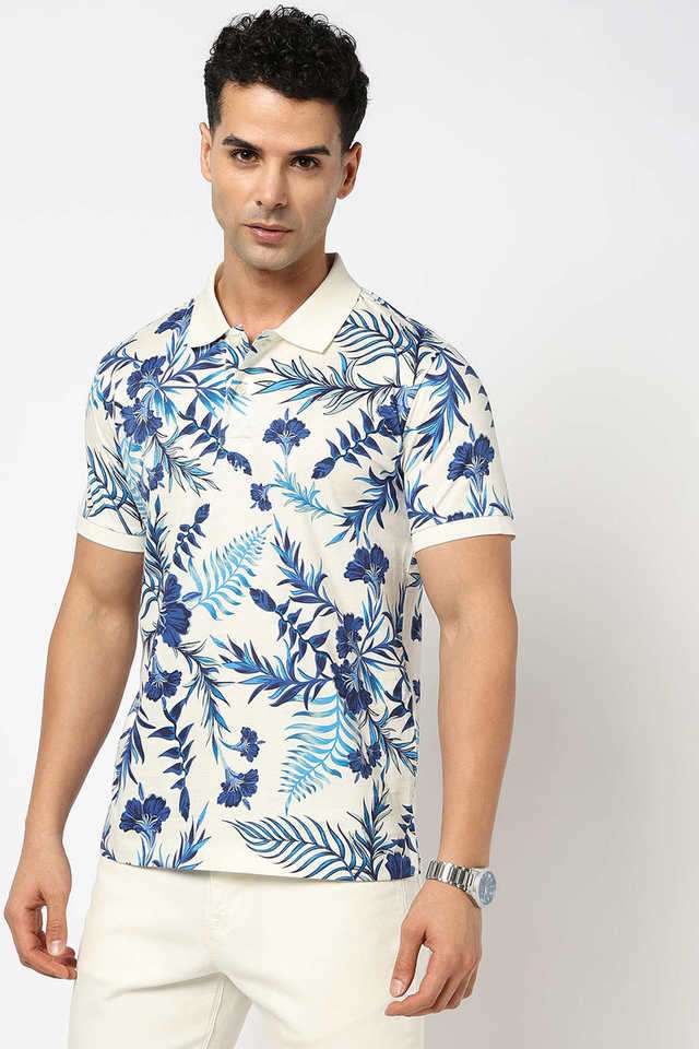 Floral-Cotton-Slim-Fit-Men-Polo-T-Shirt
